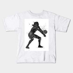 Girl Volleyball Player Black and White Sport Gift Kids T-Shirt